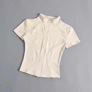 Clothing Manufacturer Nude Sports Top Women Waist Slimming Second Skin Lightweight Yoga Top for Equestrian Outdoor Sports