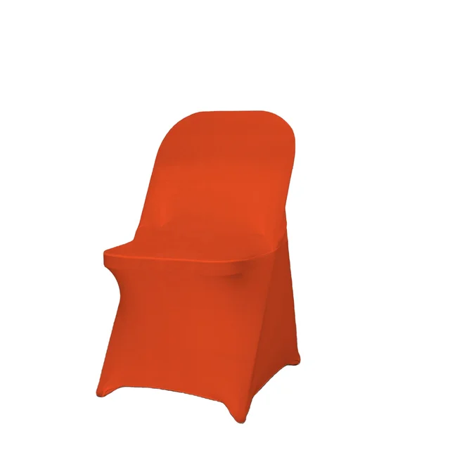 Stretch Spandex orange Folding Chair Cover for Wedding Party Dining Banquet Events Hotel Restaurant