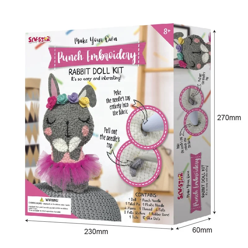 Новинка, игрушка-кролик амигуруми для творчества, мягкая игрушка, игла для пробивания ткани, ручная работа, мини-кукла-кролик, набор для начинающих