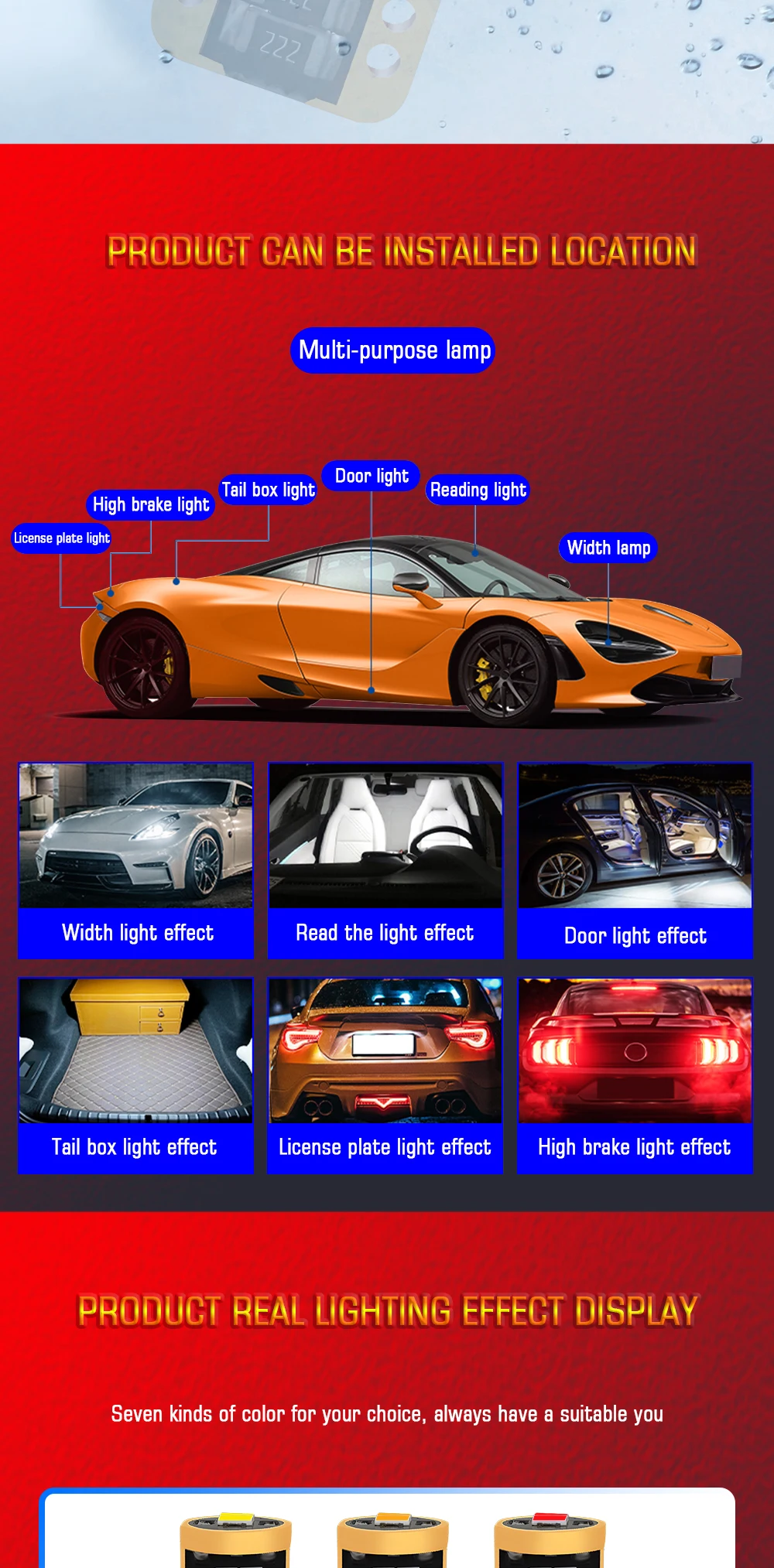 Canbus Automotive T10 LED 194 168 W5W Error-Free Light Bulbs for Hilux Mini Explorer Car License Plate Dome Map 2.5W Power Bulb