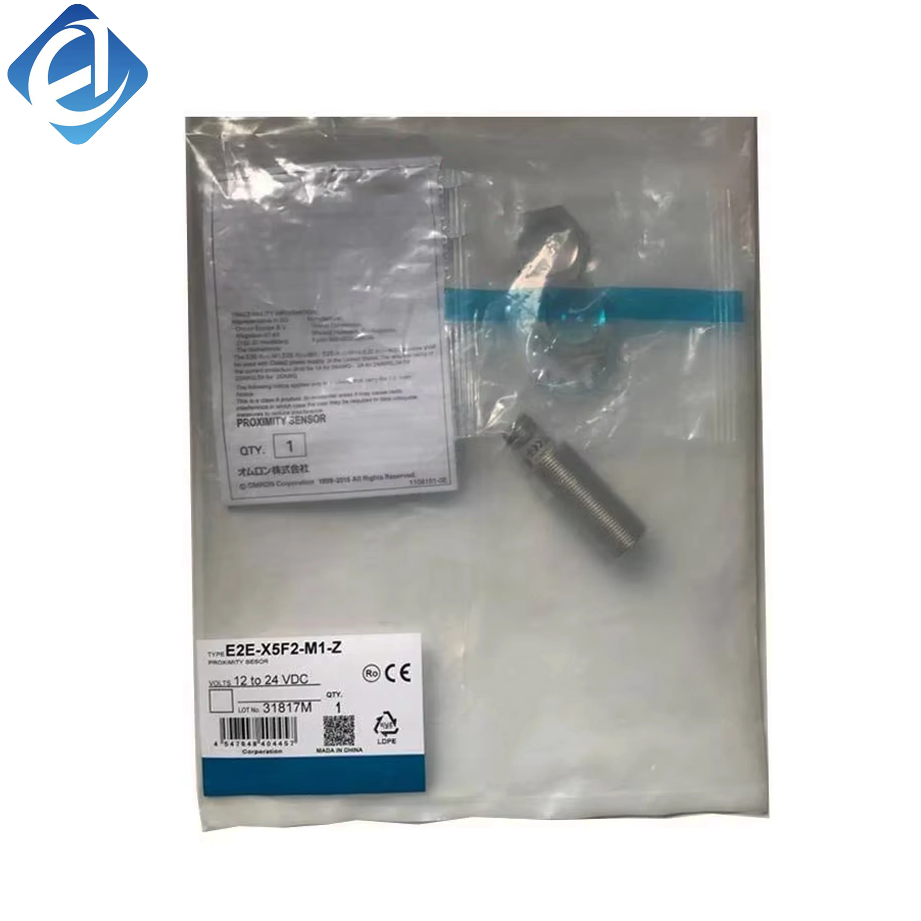 New Original Omron E2E series inductive proximity sensor. With 5mm sensing distance, it features stable metal detection, fast signal response and strong anti-interference capability. Widely applied in mechanical limit sensing, position detection, counting