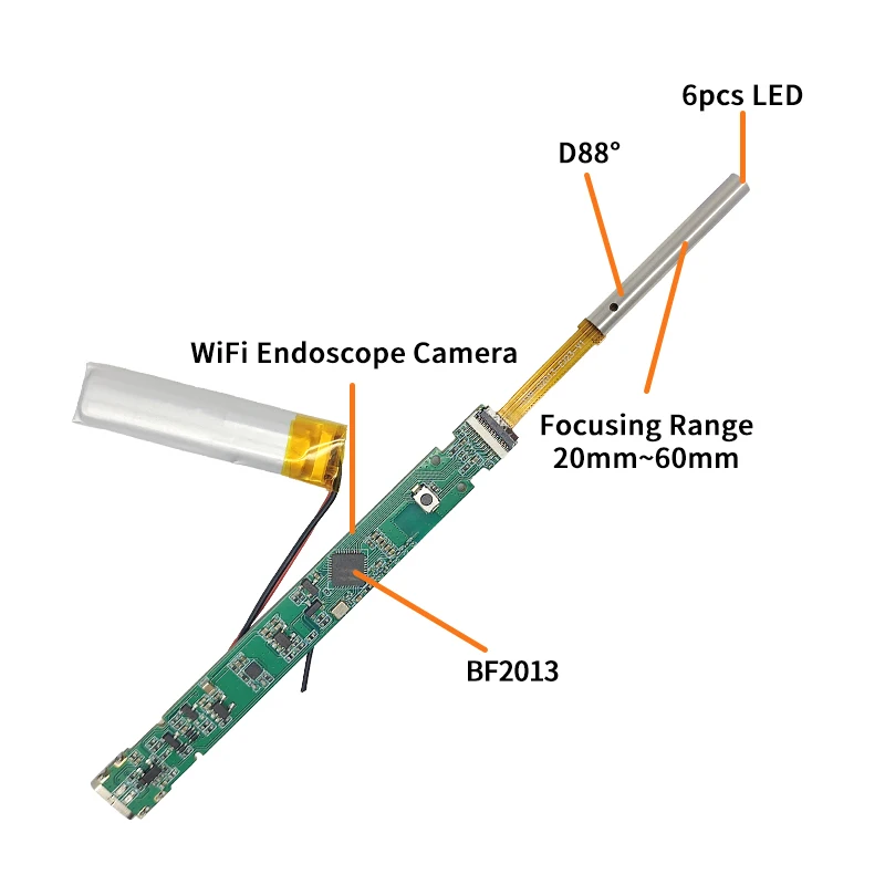 New Cmos Sensor BF2013 Endoscpic Mini Dvp Interface Industrial Medical Wifi Endoscope Camera Sensor Module Wireless With Wifi