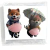 Shiba inu brandissant un parapluie