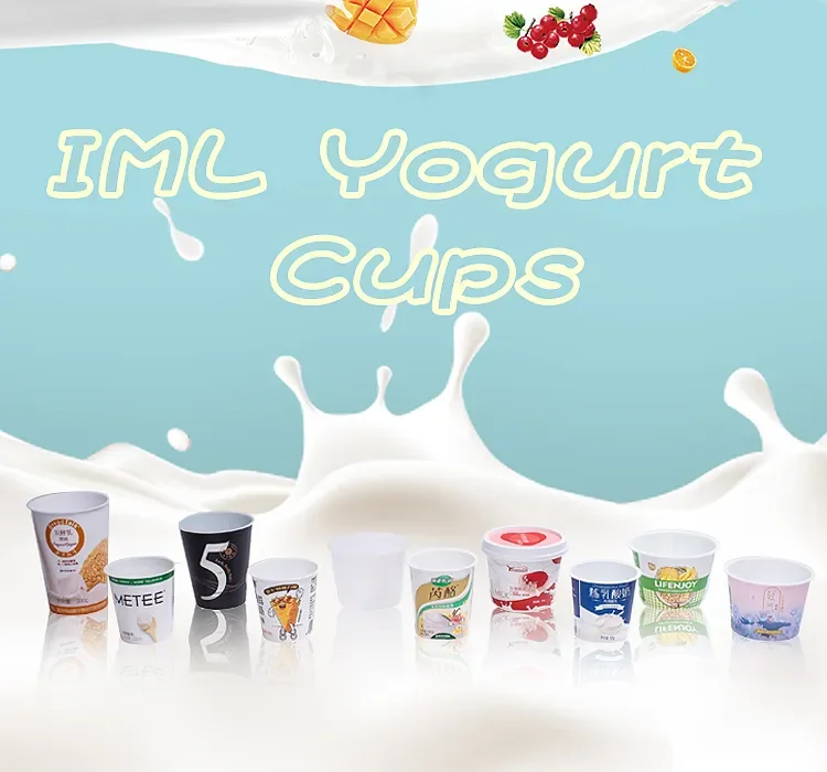 Customized Designs Iml Printing Plastic Cup Disposable Recycle Food Pack Yoghurt Containers