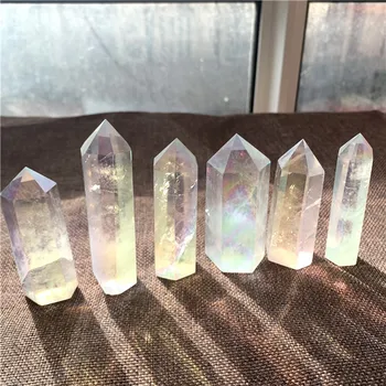 High Quality Natural Angel Aura Clear Quartz Crystal Point Crystal Wand Quartz For Decoration