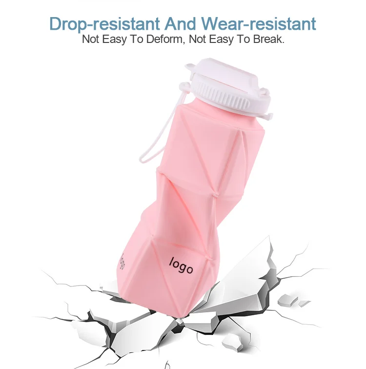 Sport Custom Logo Foldable Silicone Festivals Water Bottles