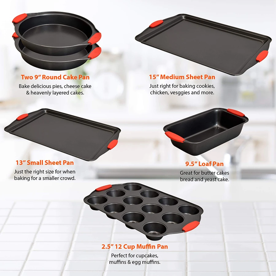 Professional Nonstick Pizza Pan Baking Tray Oven Carbon Steel Square