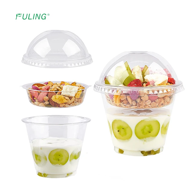 Yogurt Disposable Dessert Insert Cups 9 Oz 12 Oz Clear Plastic Parfait