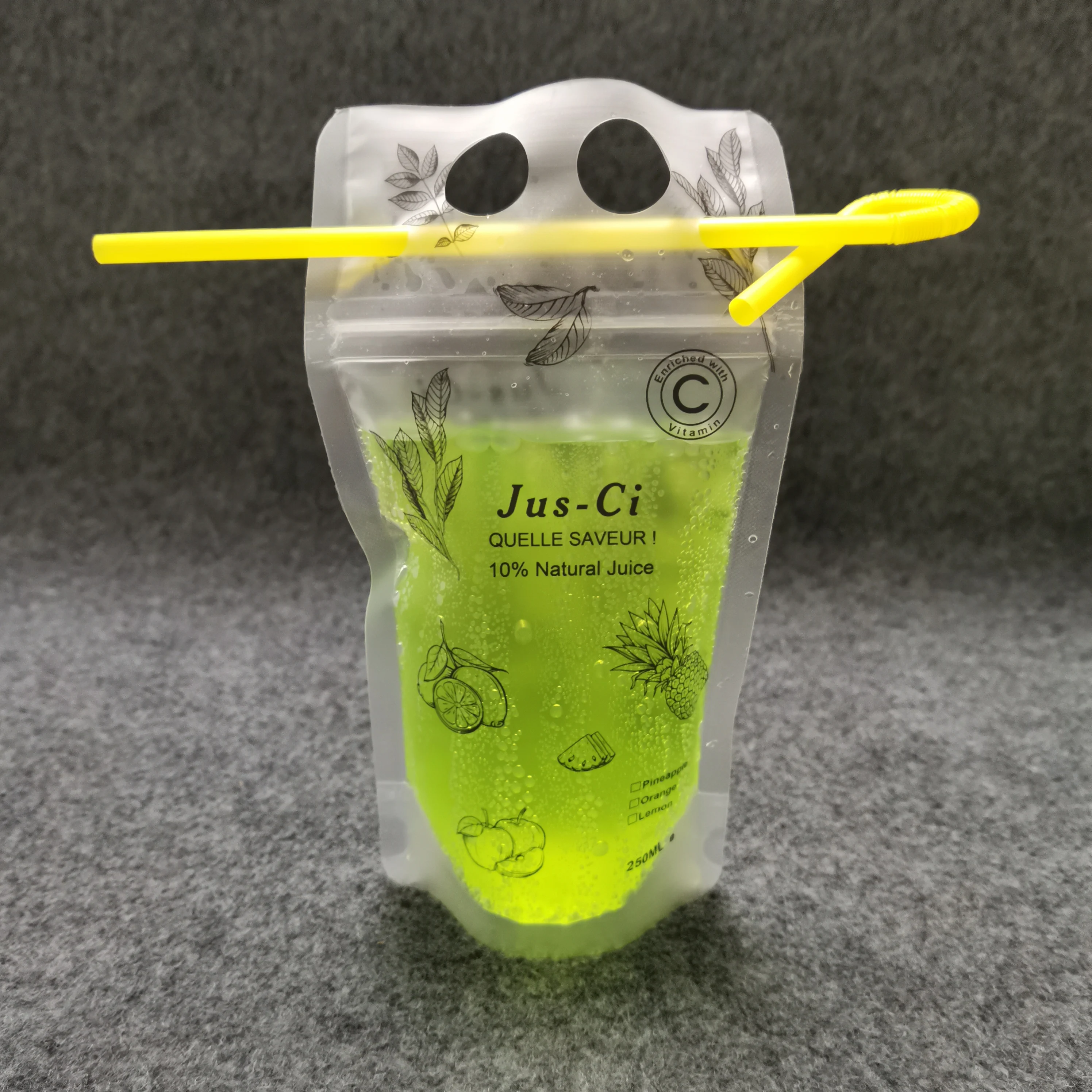 Bolsas para bebidas con cierre hermético, desechables, personalizadas, con  diseño de logotipo, 16oz, 500ml, 250ml