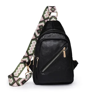 2026 Trendy PU Women's Crossbody Bag Simple Fashion Style Solid Color Hot Chest Bag Design for Daily Commute Polyester Lining