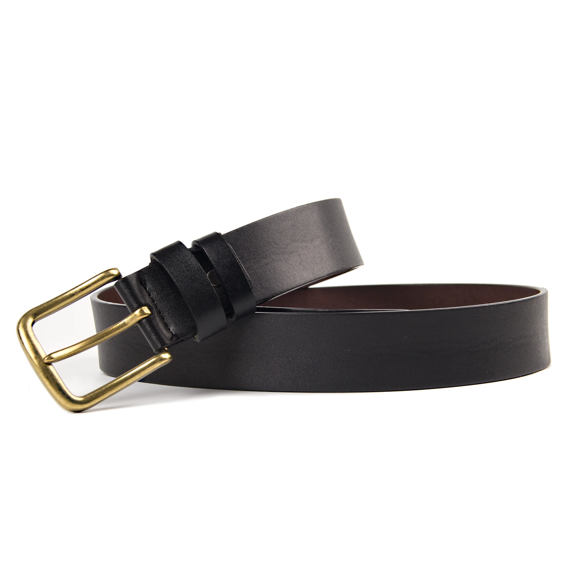 Manufacture Vintage Gold Classic Genuine Leather Belts Casual Style Men