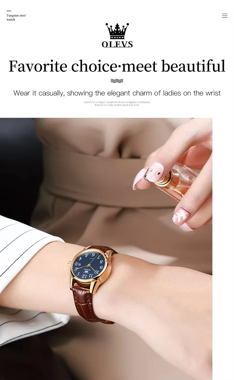 Fashion Brand OLEVS Watch 5566 Popular Sports Men's Watch Quartz Movement Date Leather Band 30M Waterproof Watch