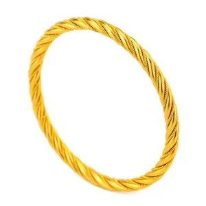 Luxury Classic Vintage Fashion Au750 18K Gold Plated Bangles Boutique Jewelry for Men and Women Gift YB