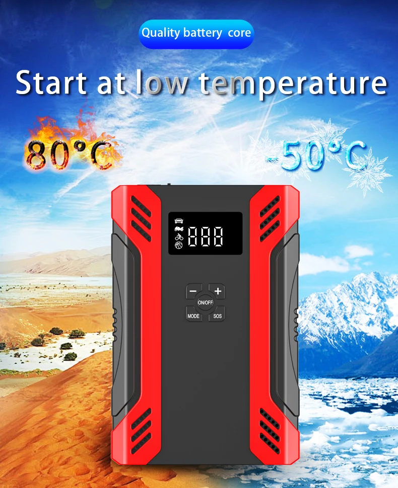 Portable Jump Starter With Air Compressor 12v Car Jump Starter Built-in ...