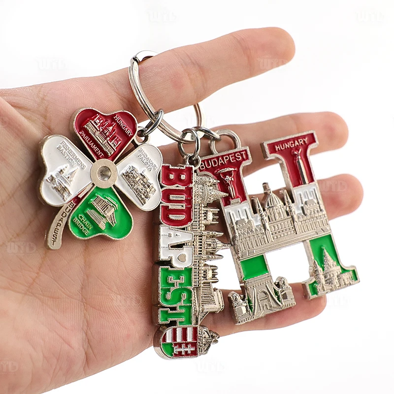 Engraving UV Printed Enamel 3D Metal Keychain Custom Design Your Own Personalized Keyring Promotional Souvenirs Business Gifts