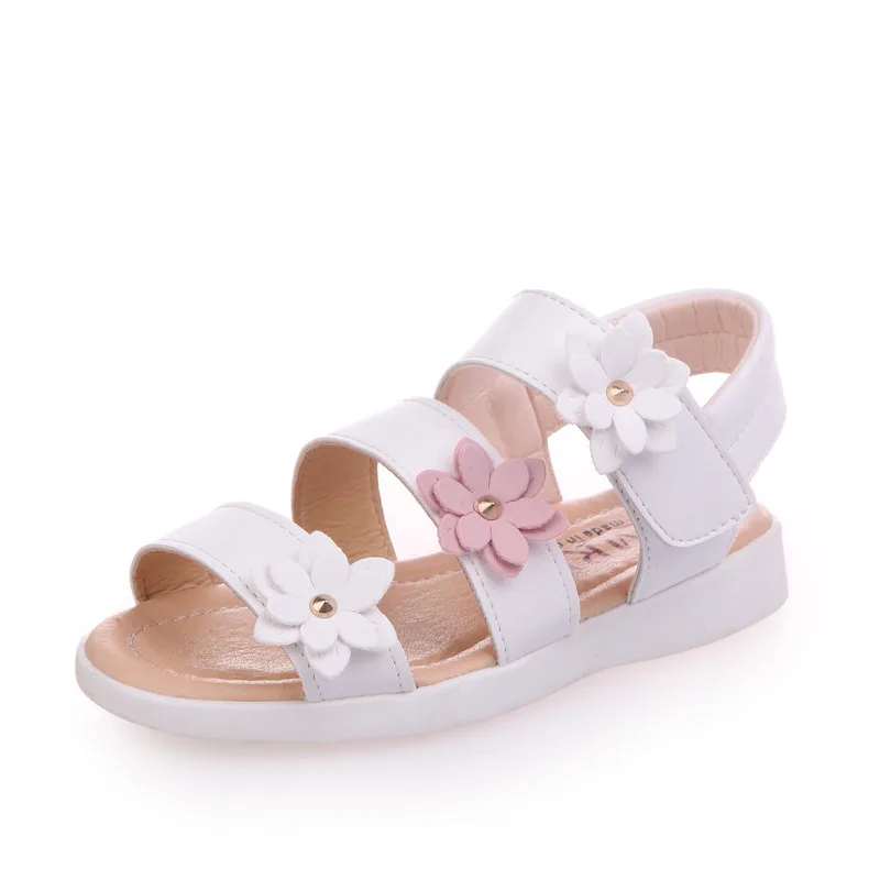 1 Paire Enfants Filles Sandales Chaussures fleur doux semelle en caoutchouc Sandales Antidérapant Chaussures