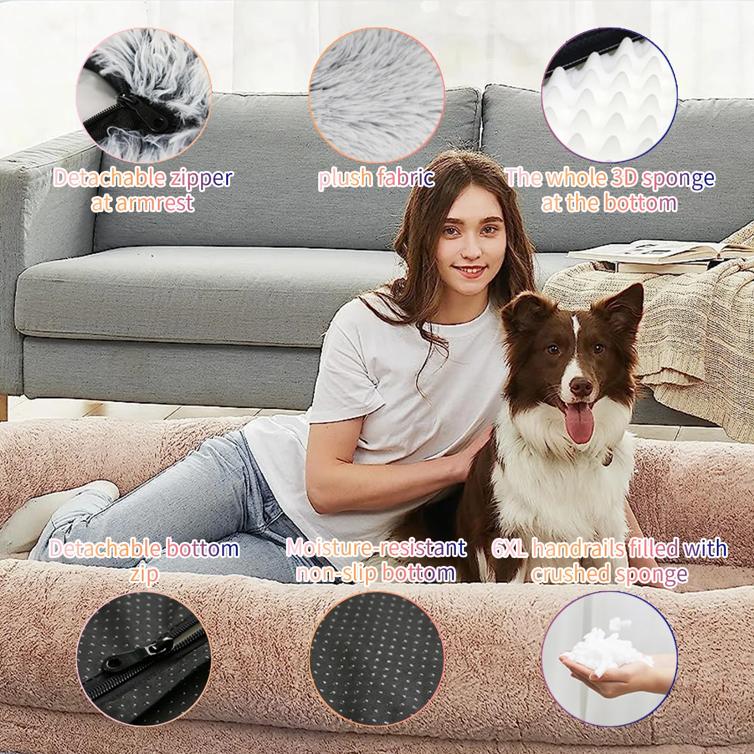 Custom made luxury xl xxl big heavy duty extra large memory foam orthopedic giant dog bed for humans supplier