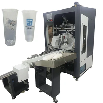 Multicolor Paper Cup milk tea cup Screen Printing Machine Automatic Plastic Cup Servo Serigraphic Printing Machine