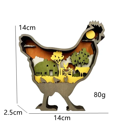 Spring Garden  LED Easter Rabbit 3D Wood Carving Ornaments Easter Home Decoration Wooden Crafts Hollow Wood Crafts Decoration