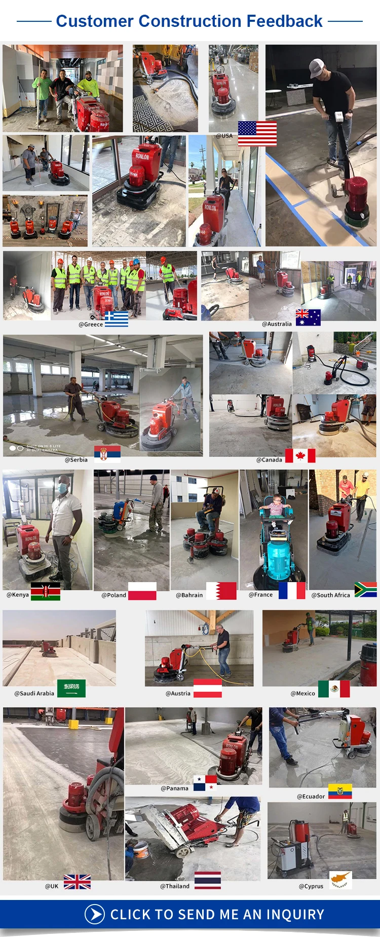 Stock in USA warehouse 24inch 240V 3 head concrete floor polishing machine for hot sale