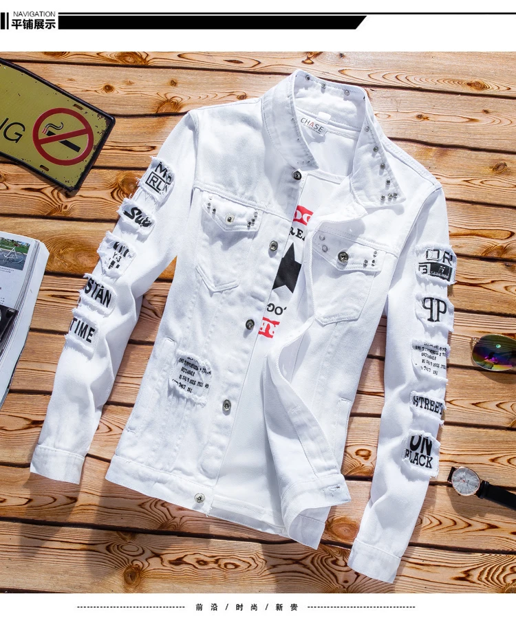 Spring and autumn men's Korean version of denim outer suit casual collocation handsome trendy jacket top clothes