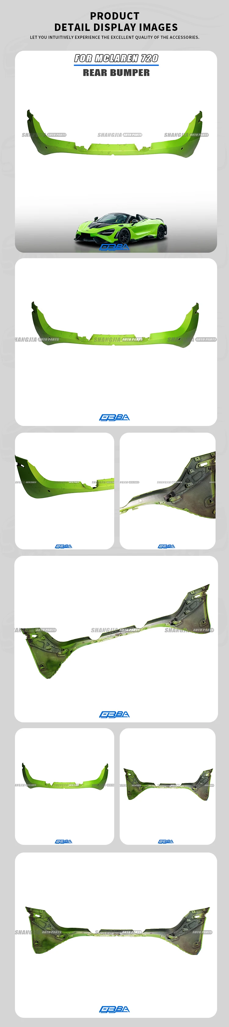 Factory Plastic Material Rear Bumper Lower Valance For McLaren 720 14AA974CPFC0005 details