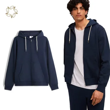 organic Cotton men's zipper hoodies eco friendly full zip up hoodie zip up jackets hooded open hood fleece jacket
