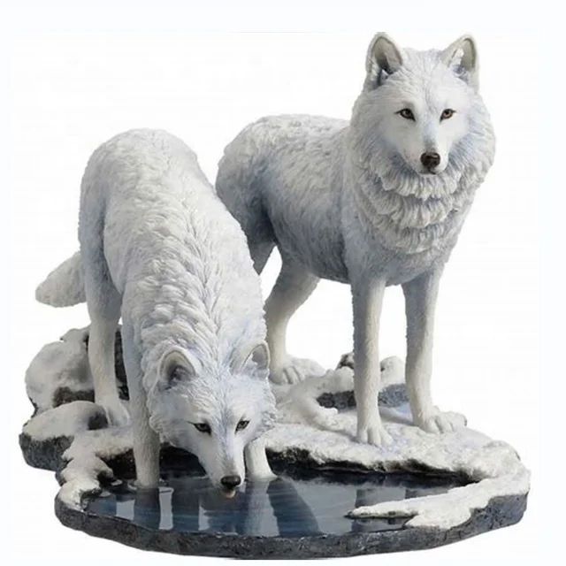 Cast bronze wolf sculpture outdoor garden metal animal customized
