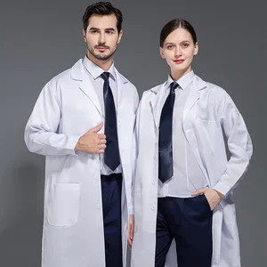 High Quality Doctor White Long Sleeve Laboratory Nurse Custom Logo Coat Work Clothes Uniform Hospital Work Wear