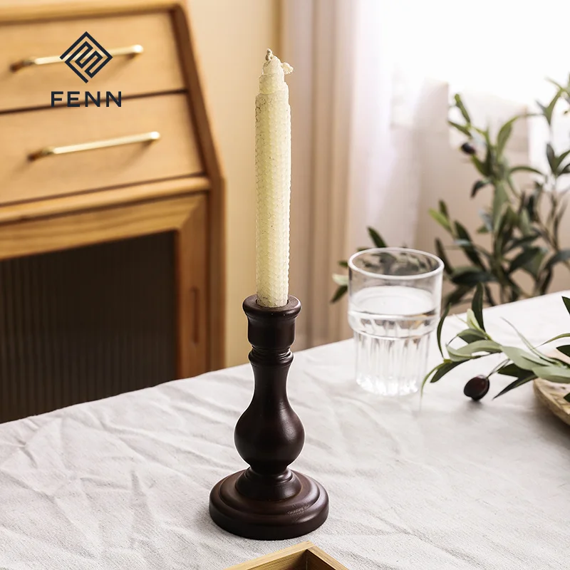 FENN Modern Valentine's Day Gift Canddle Holder Centerpiece Candlestick Reusable Wood Candle Holder For Wedding Decoration