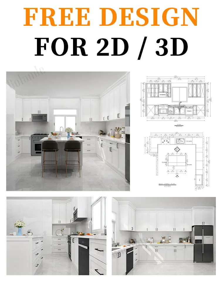 Custom Smart Luxury Style Furniture White Island Set Melamine Modular ...