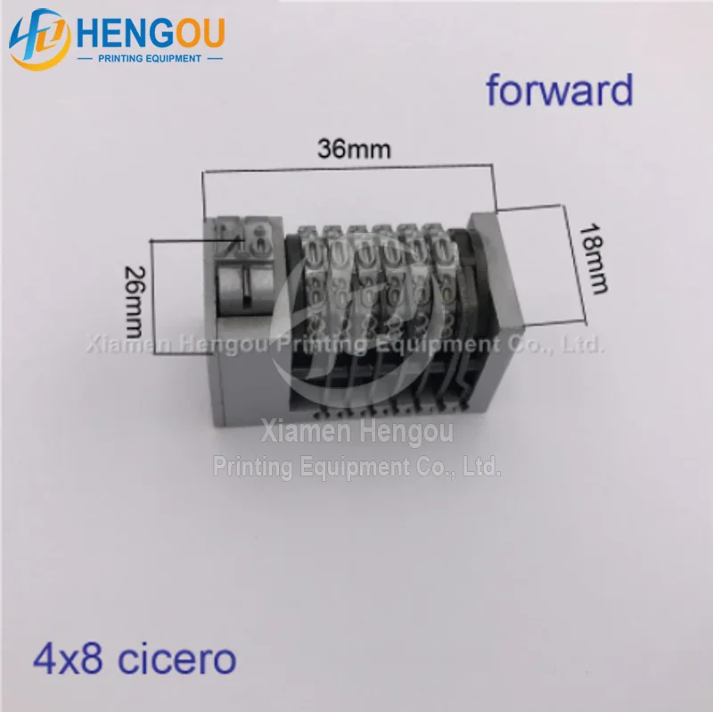 36X25X17MM 6 Digits Numbering Machine Forward for Letterpress Number Coding 4X8 Cicero