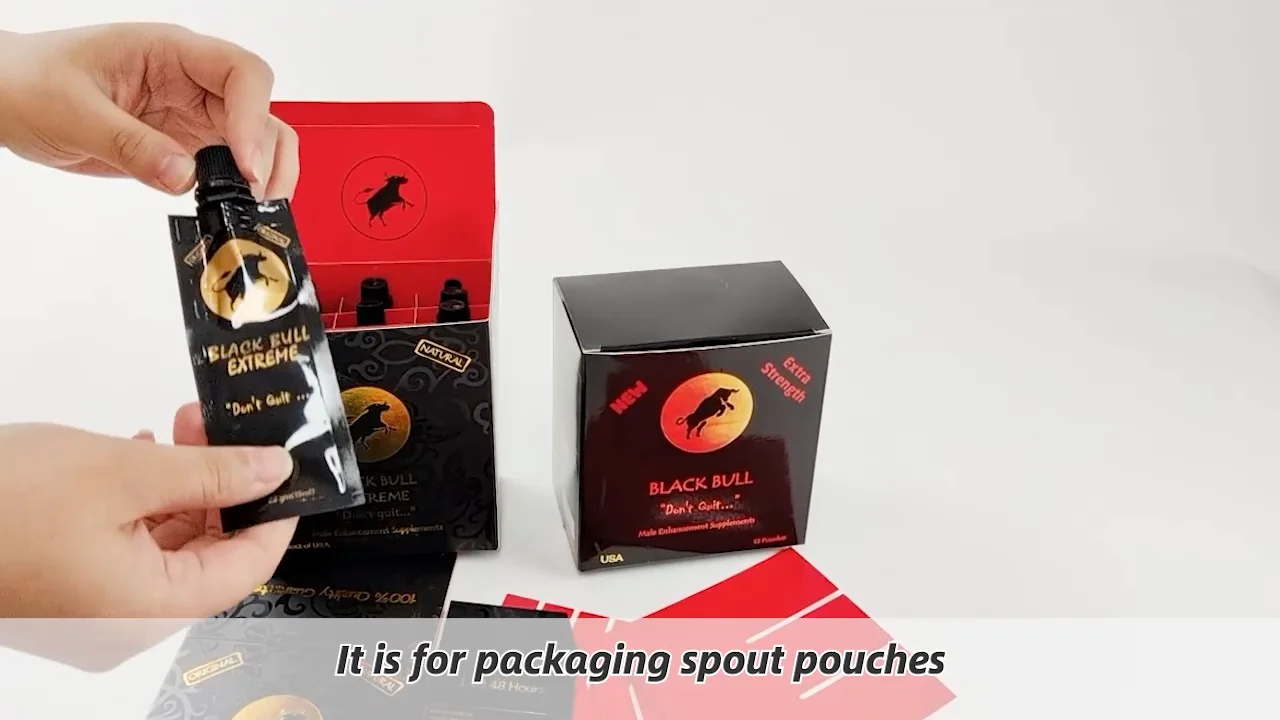 Customized Small Black Spout Pouch Bag Black Bull Extreme 22g 15ml Honey  Liquid Sachet Plastic Bag With Paper Box Packaging - Buy Customized Small  Black Spout Pouch Bag Black Bull Extreme 22g 15ml ...