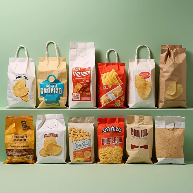 Eco Friendly portable food takeway bread kraft Paper bag with printed logo