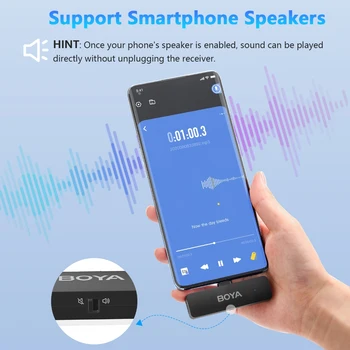 BOYA BY-V4U 4 Channel Mini Portable Audio Video Recording Mini Lapel Mic Microfone Wireless Lavalier Lapel Microphone product image