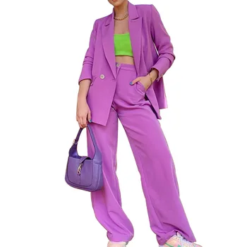 2021 New Arrival for Fall Women Long Sleeve Purple Black Office Ladies' Suit Plus Size Casual Blazer Jacket for Women