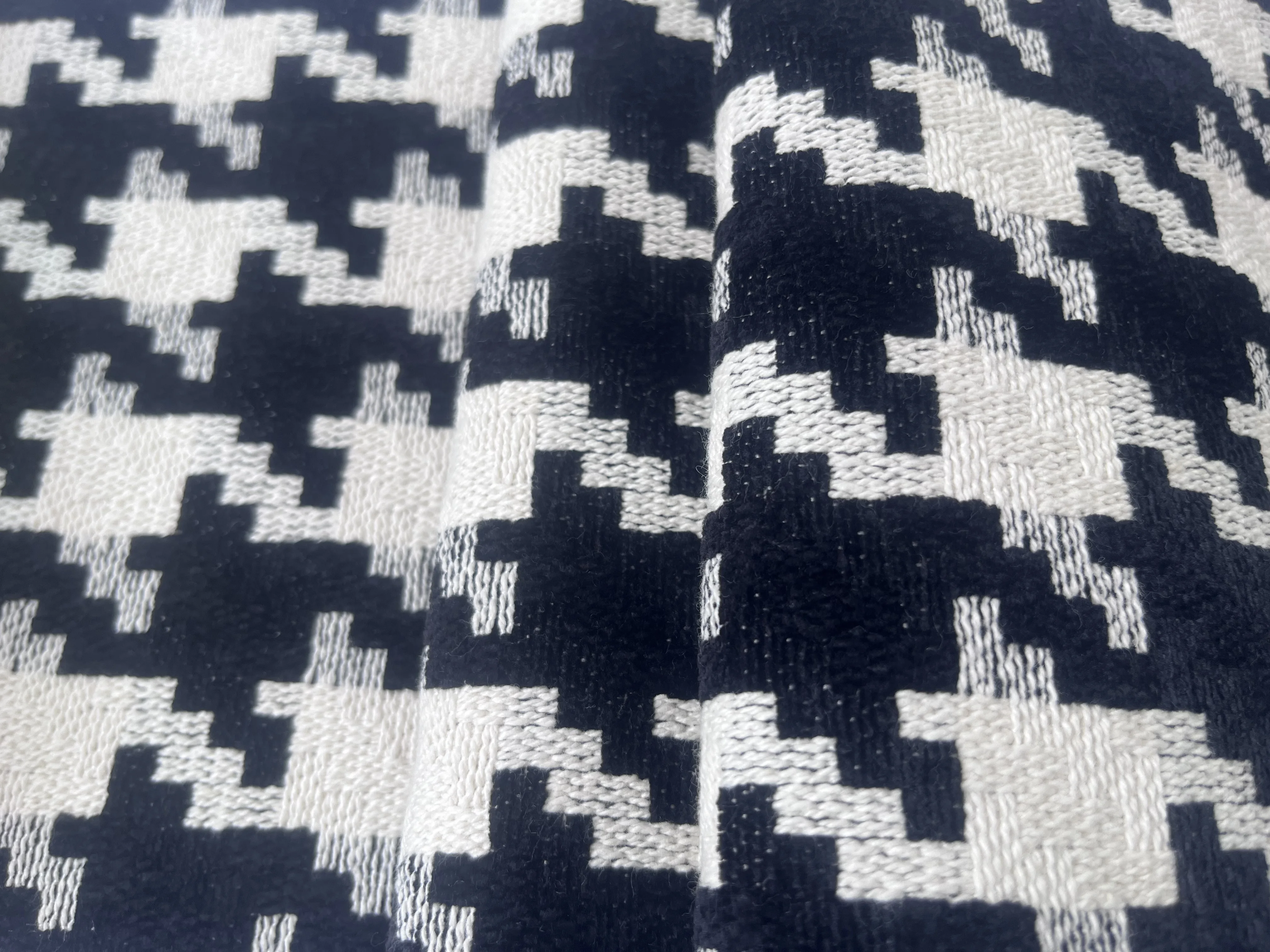 Spanish Mocha Houndstooth Poly-Cotton Woven main image 1