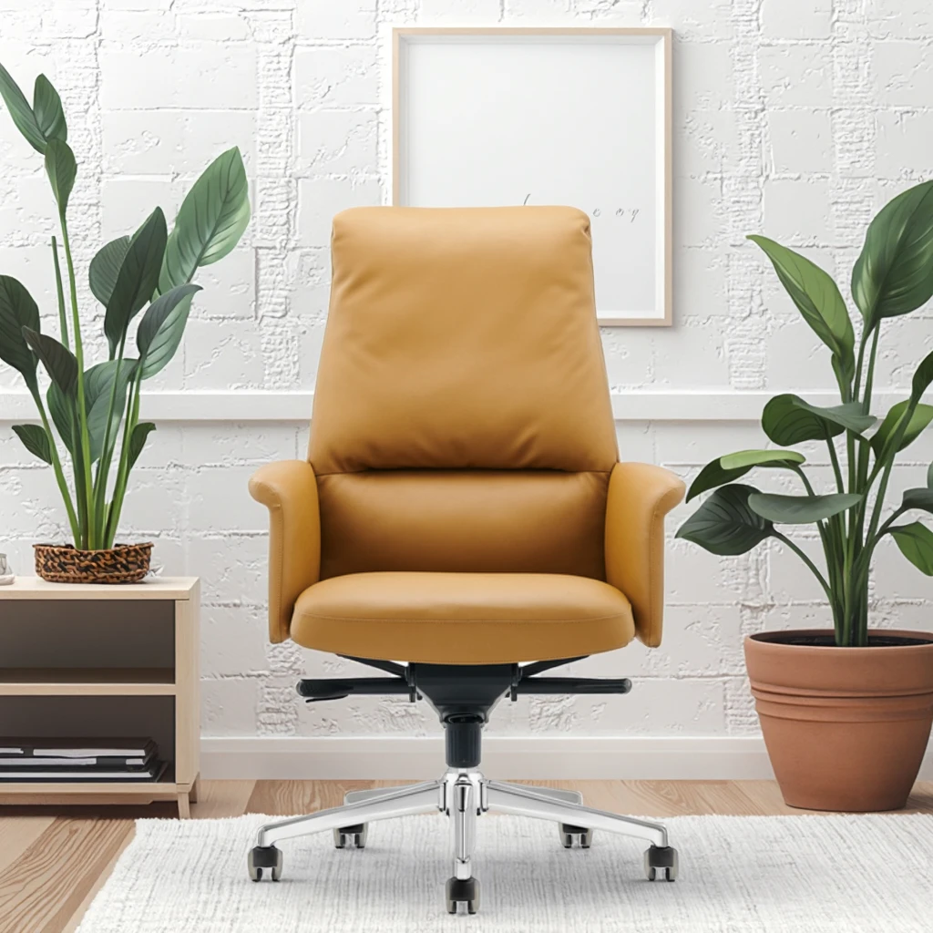 Managers Executive Leather High Back Conference Chair with Adjustable Height Quad-position Lock Modern Office Home Upgrade 4