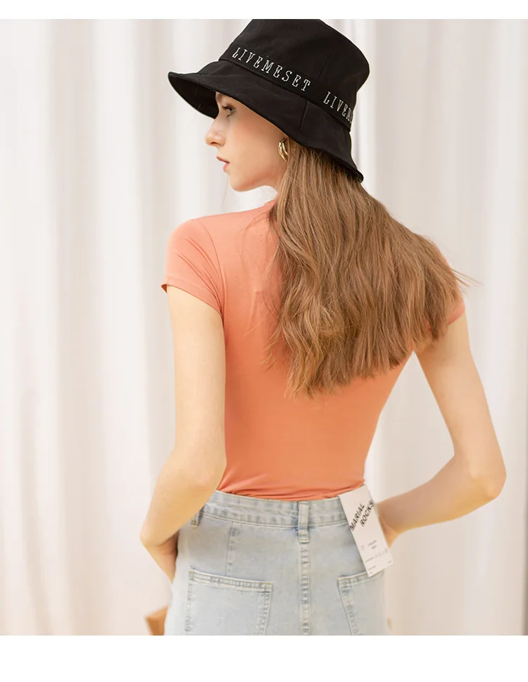 New Fashion Women's O-neck Short Sleeve European and American Compression In Stock for Tops