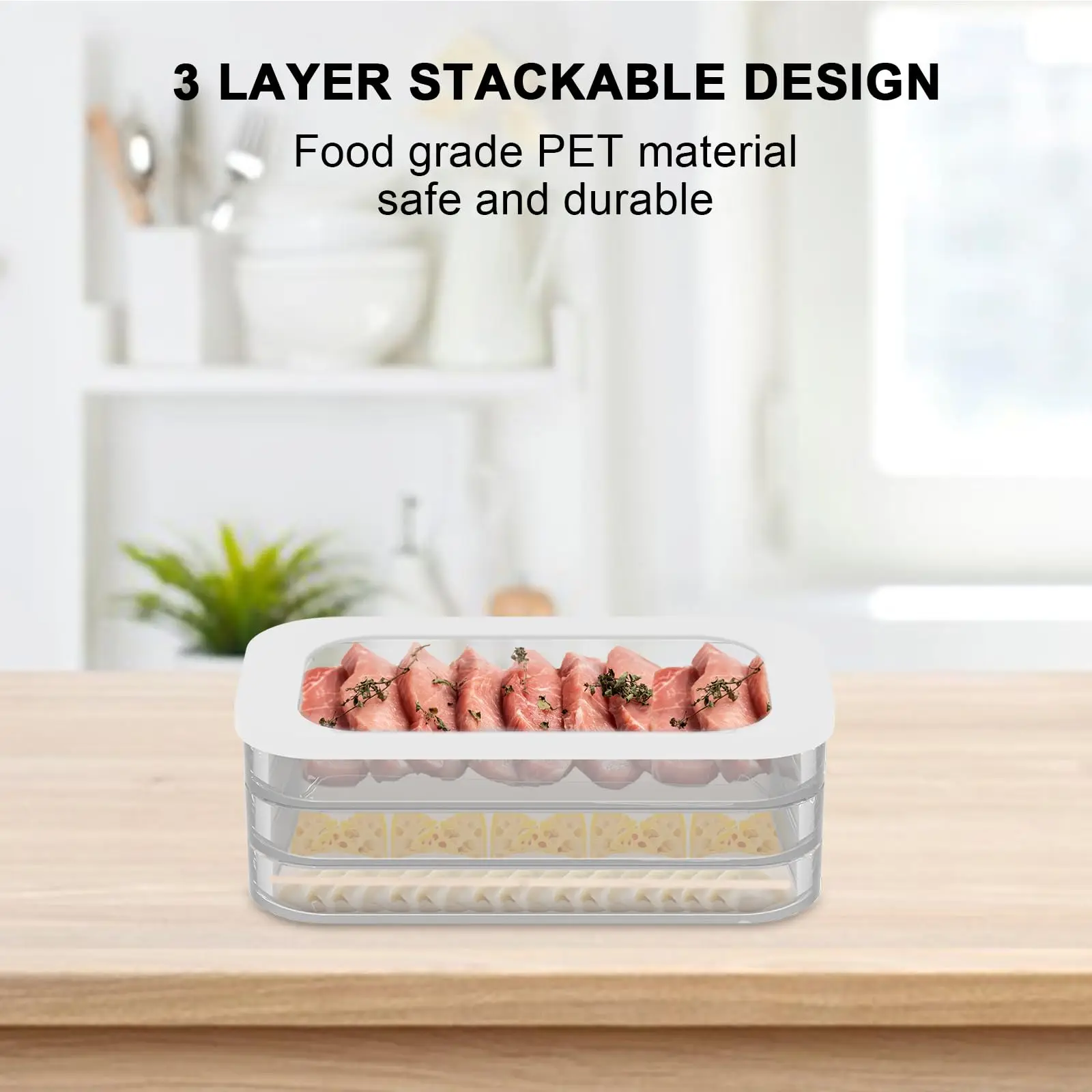 New Trend Stackable Deli Meat Container for Fridge BPA Free Meal Prep Container Food Storage Box With Lid