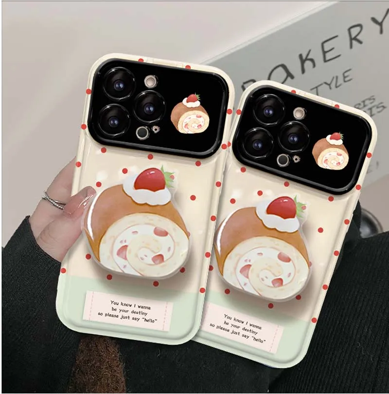 iPhoneアクセサリー cake Pink Bow With Angel Baroque Style Decoden Phone Case for All
