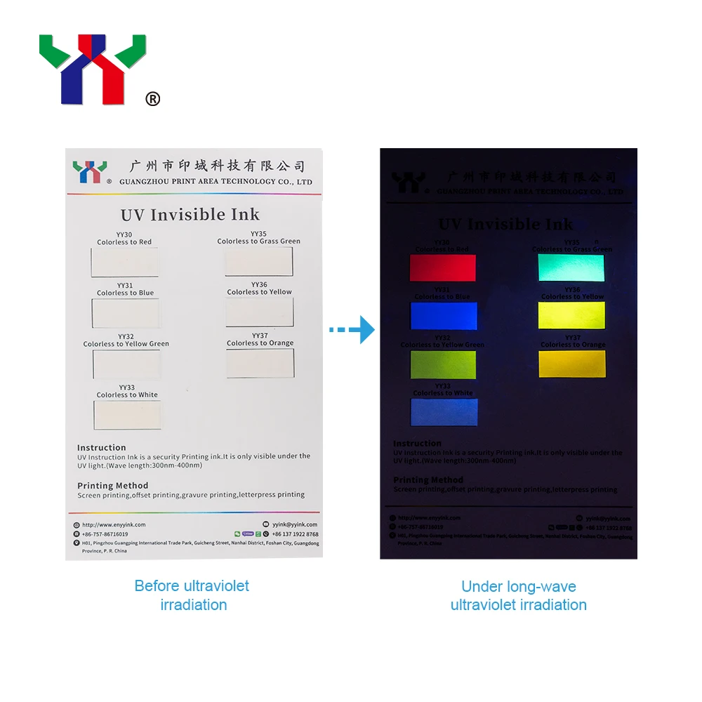 UV Invisible Ink for Offset Printing - Colorless to Orange