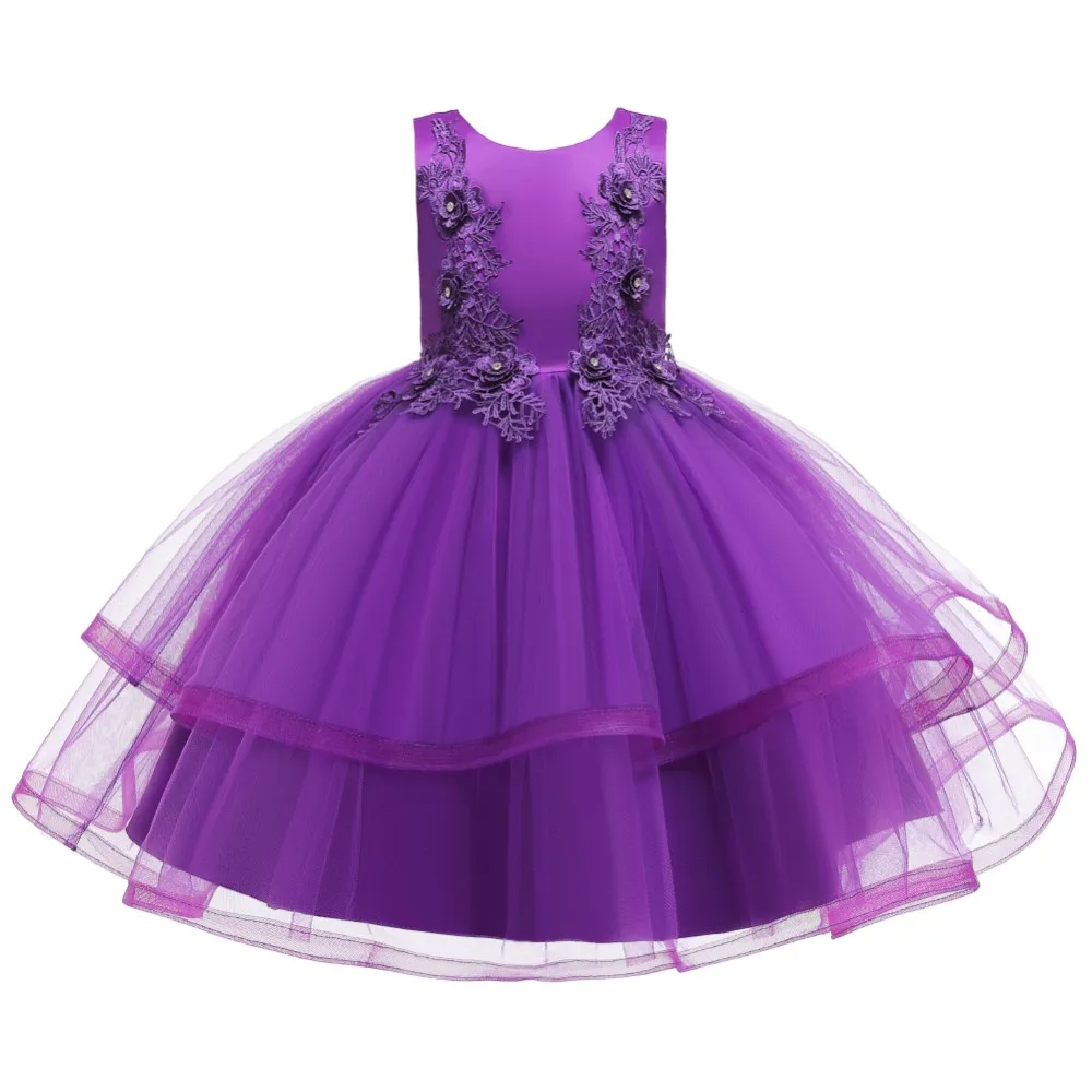 новый стереоскопический детский свадебный костюм пушистый детский костюм 10 - летний день рождения вечернее платье