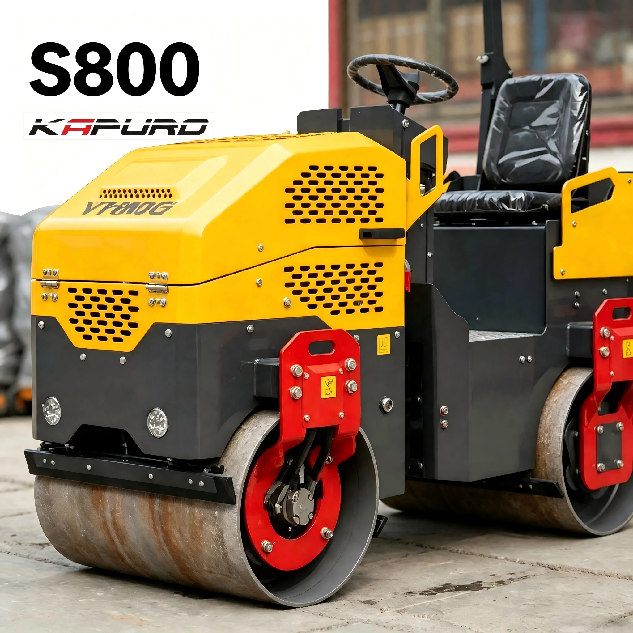 product ride on road roller 800mm for asphalt paving road construction 30kn diesel hydraulic double drum-11