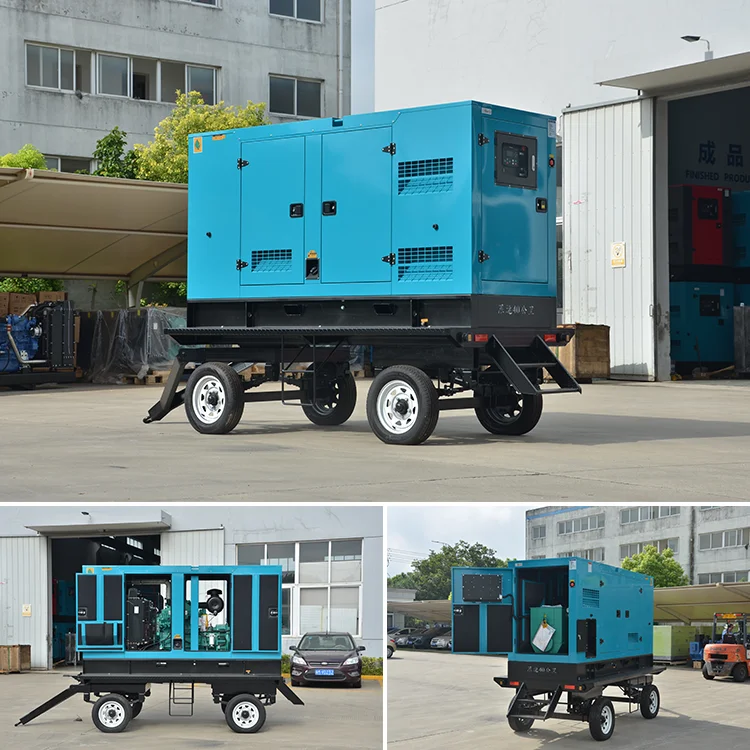 200kw Movable Generator 250 Kva Power Generator with Wheels 250kva Trailer Silent Generator