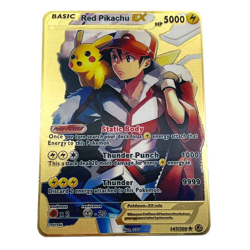 China Manufacturer Cheap Price Custom Pikachu Gold Foil Metal Original 1st First Edition Trading Playing Game Pokemoned Card China Manufacturer Cheap Price Custom Pikachu Gold Foil Metal Original 1st First Edition Trading Playing Game Pokemoned Card