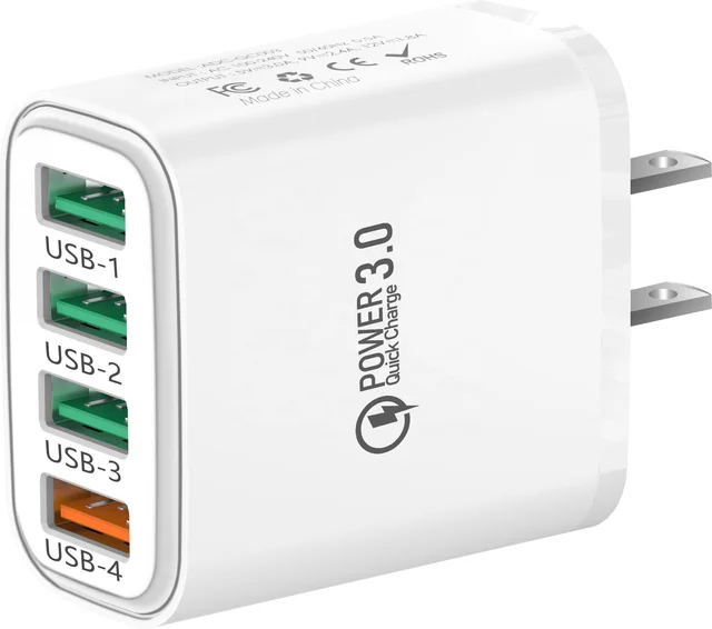 618 Quick Charger 5.1A 4USB Multi-Port Wall Adapter for Samsung/Apple/Xiaimi EU/US/UK Adapted Mobile Phone and Laptop Charger
