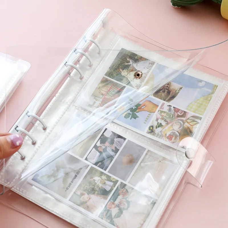 A5 Clear Stickers Binder Collect Book Hand Acount Binder Notebook Journal  Cover Idol Photocards Organizer School Stationary