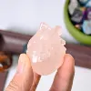 rose quartz human heart carving