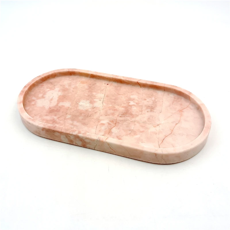 Factory Custom Oval Marble Serving Tray Jewelry Plate Marble Bathroom